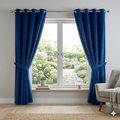 2 Pieces Velvet Eyelet Curtains