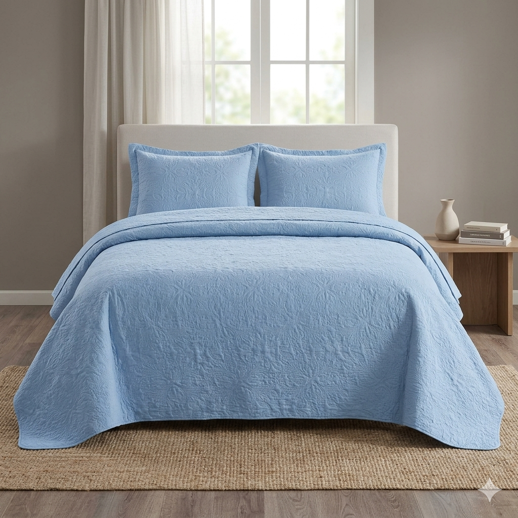 Diamond Luxury Bed Spread (100% Egyptian Style) - 3 Pieces of Bed Spread Set (Fit for Double & King Sizes)